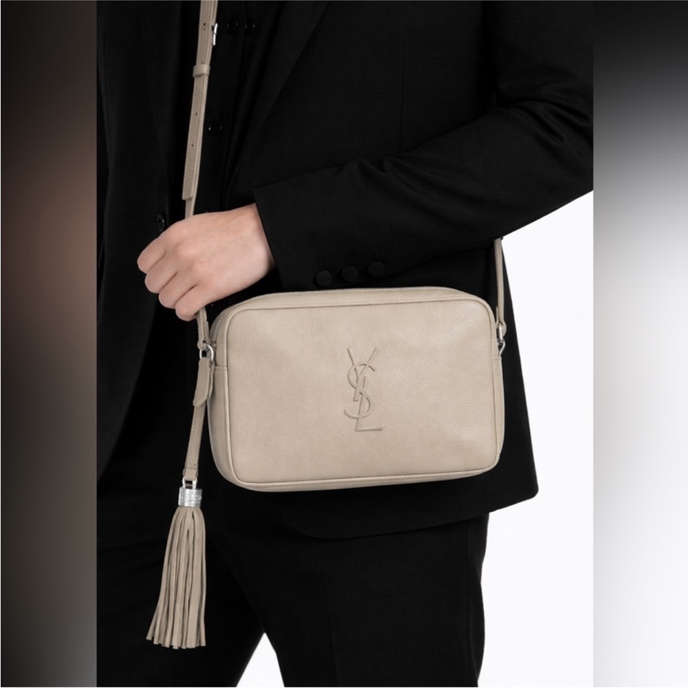 Saint Laurent YSL Lou Camera Bag Beige Leather Silver Hardware Crossbody - Picture 3 of 15